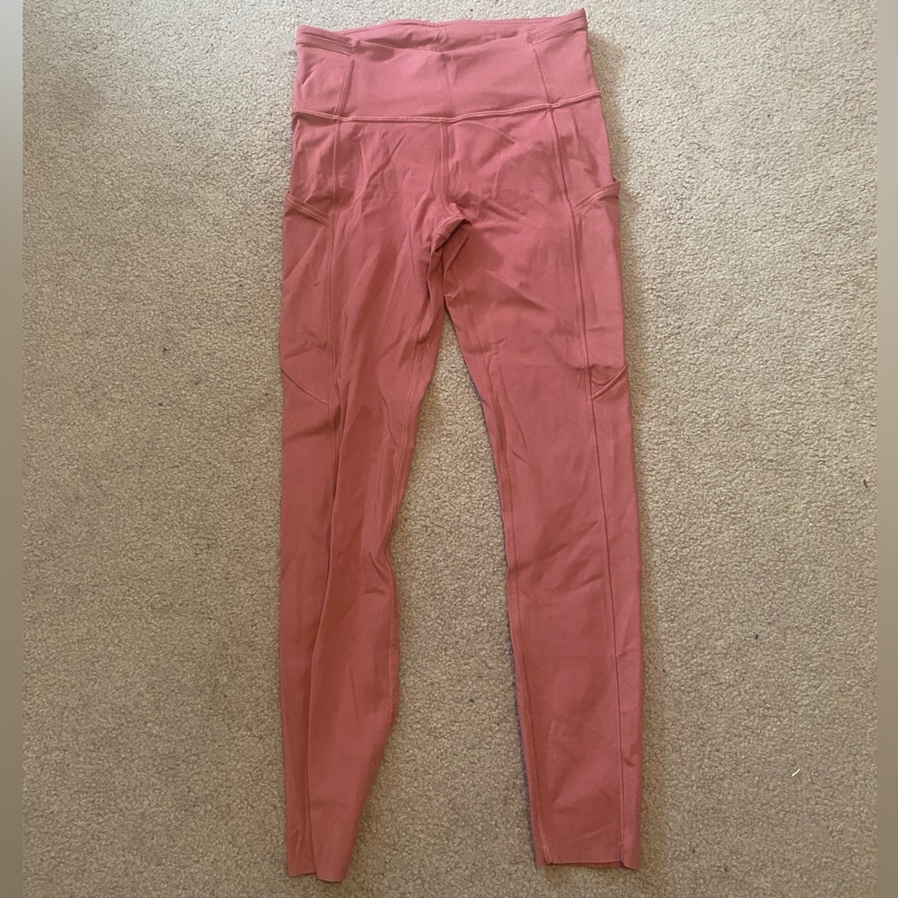 Pink Lululemon leggings (size 6, 25 inch)